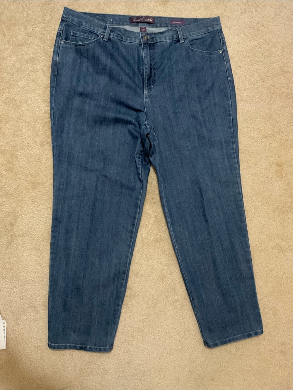Gloria Vanderbilt Straight Leg Jeans in Dark Blue